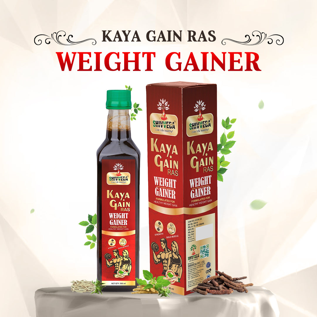 Kaya Gain Ras offers a natural, Ayurvedic solution to support your weight gain journey. Unlike synthetic weight gainers