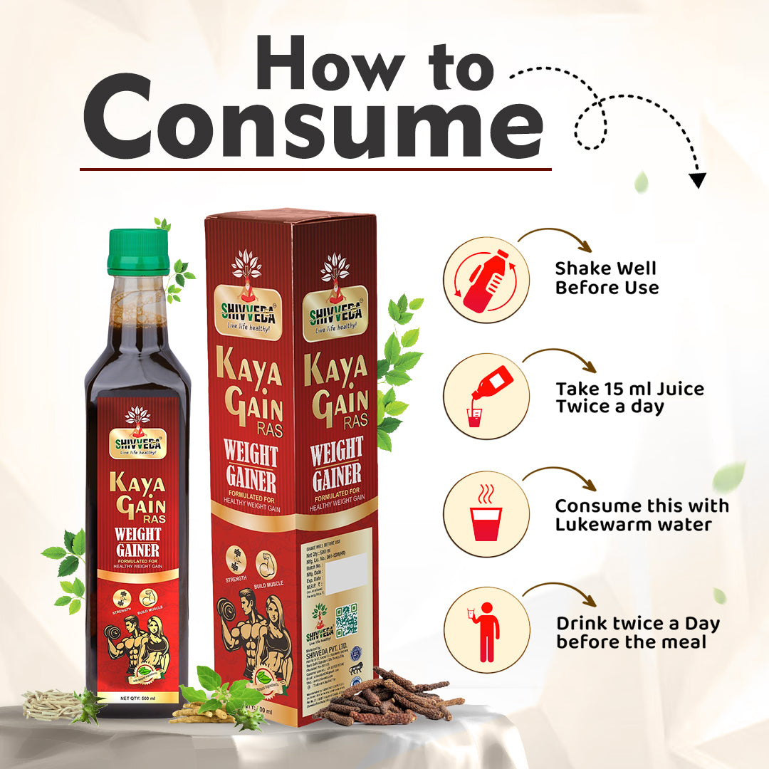 Take 20 ml of Kaya Gain Ras on an empty stomach