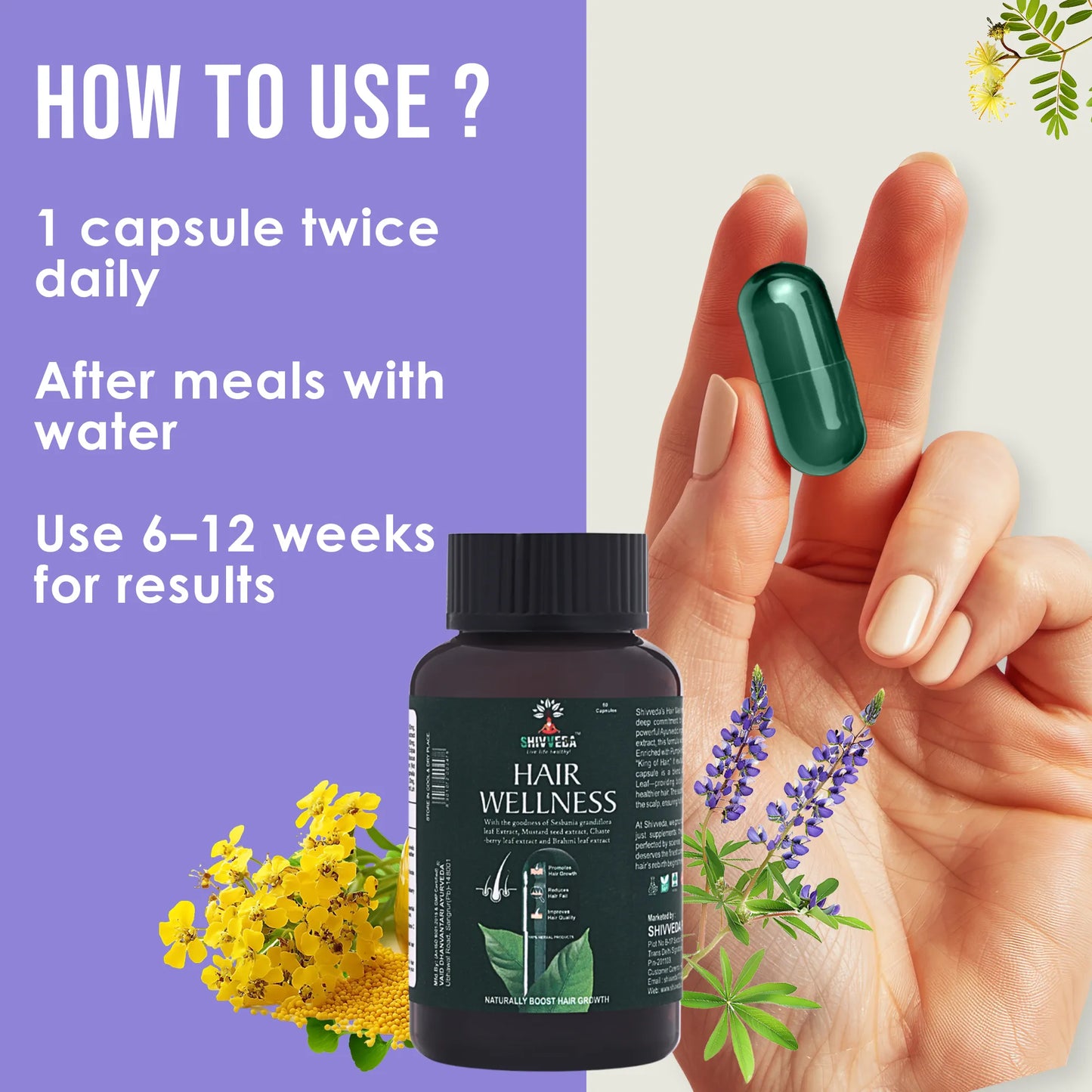 Shivveda Hair Wellness – Natural Hair Growth and Care Supplement
