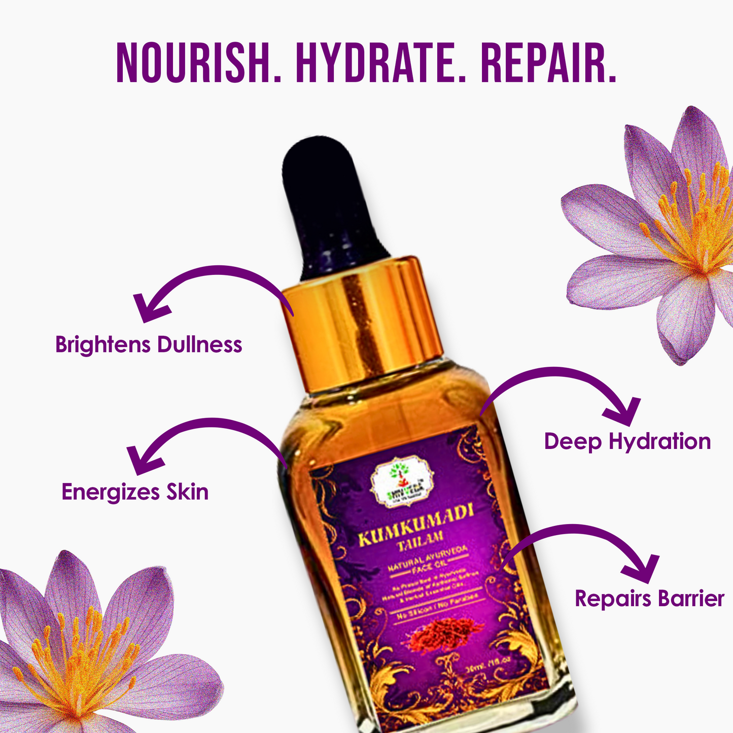 Kumkumadi Tailam Face Oil  – Natural Ayurvedic Face Oil for Glowing Skin