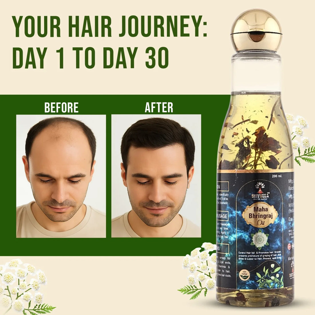 Maha Bhringraj Hair Oil - Ayurvedic Solution for Hair Fall, Hair Growth, and Scalp Nourishment