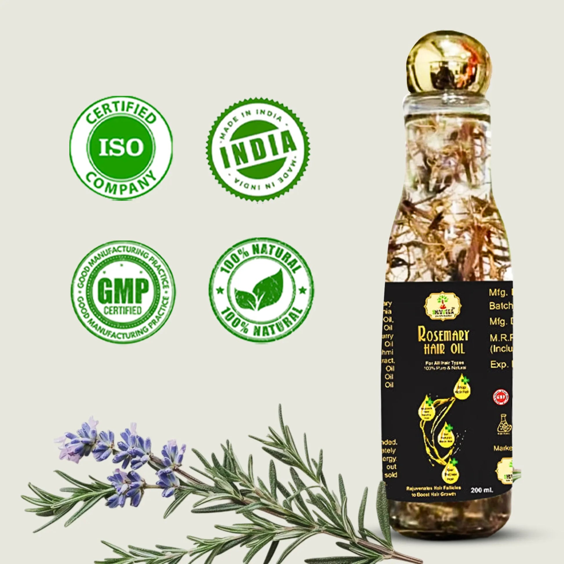 Rosemary Hair Oil Ayurveda - Natural Hair Growth & Scalp Nourishment