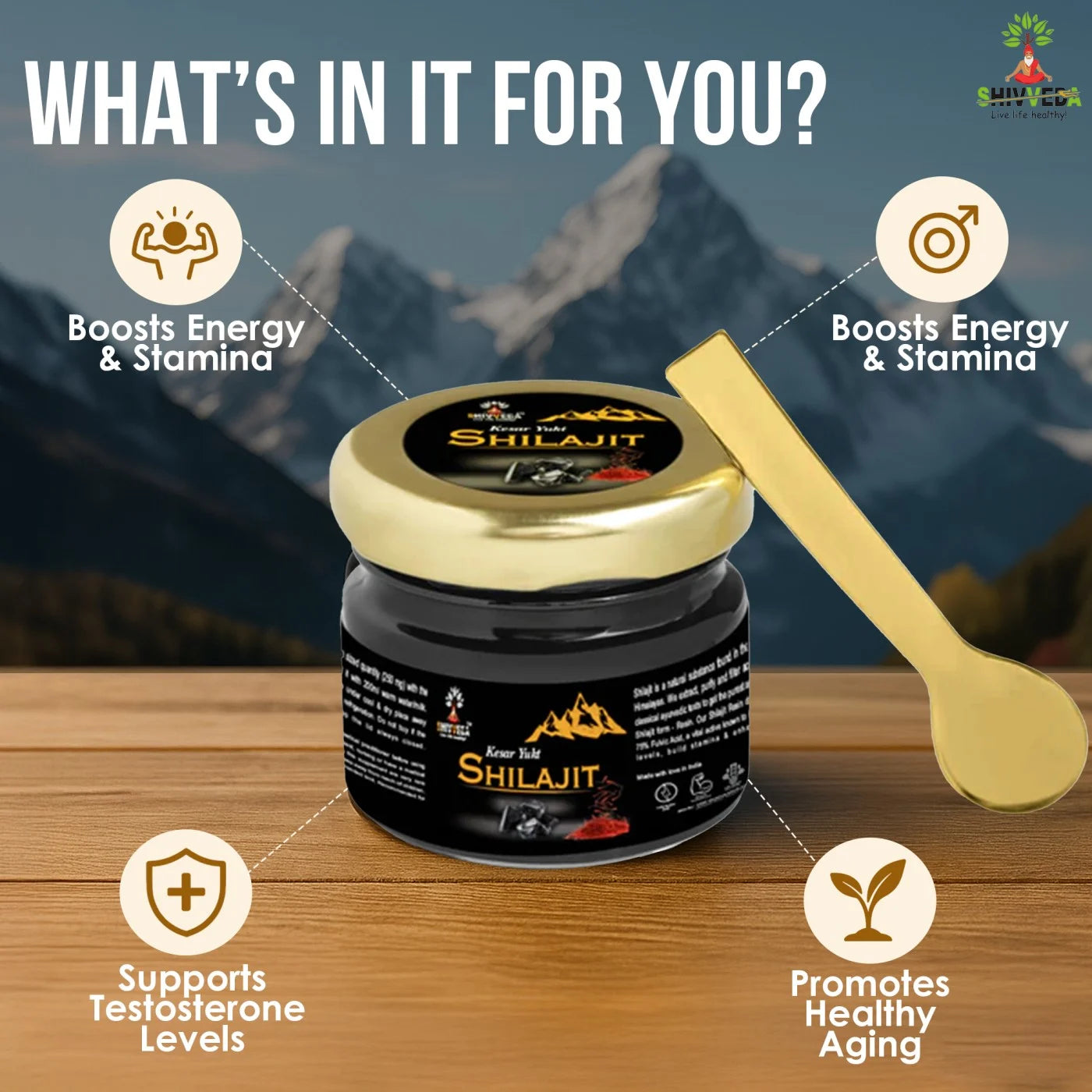 Kesar Yukt Shilajit – Pure Himalayan Energy & Vitality Boost with Saffron