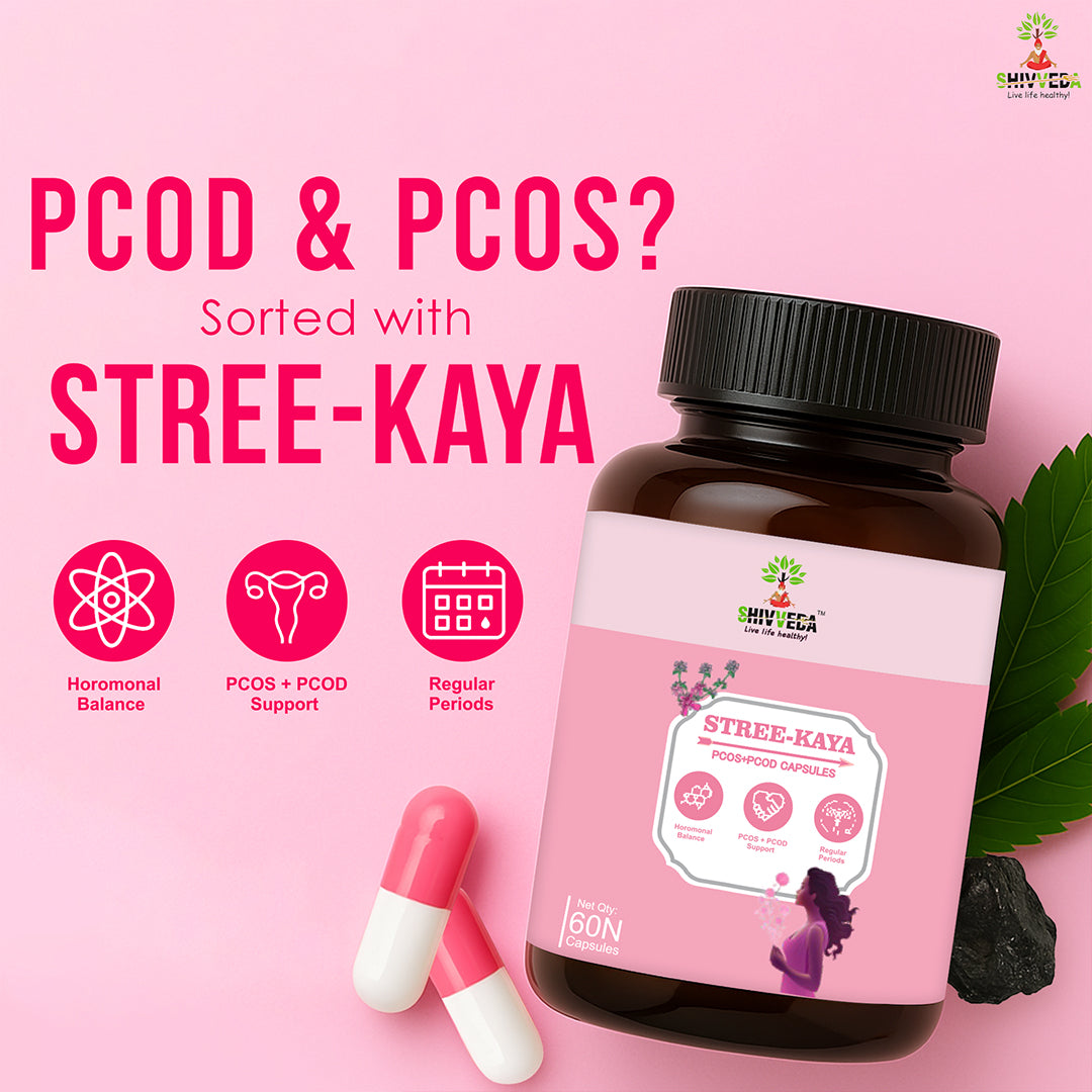 Shiv Veda Stree Kaya Capsuls for PCOD PCOS, Hormonal Balance, Period Pain relief