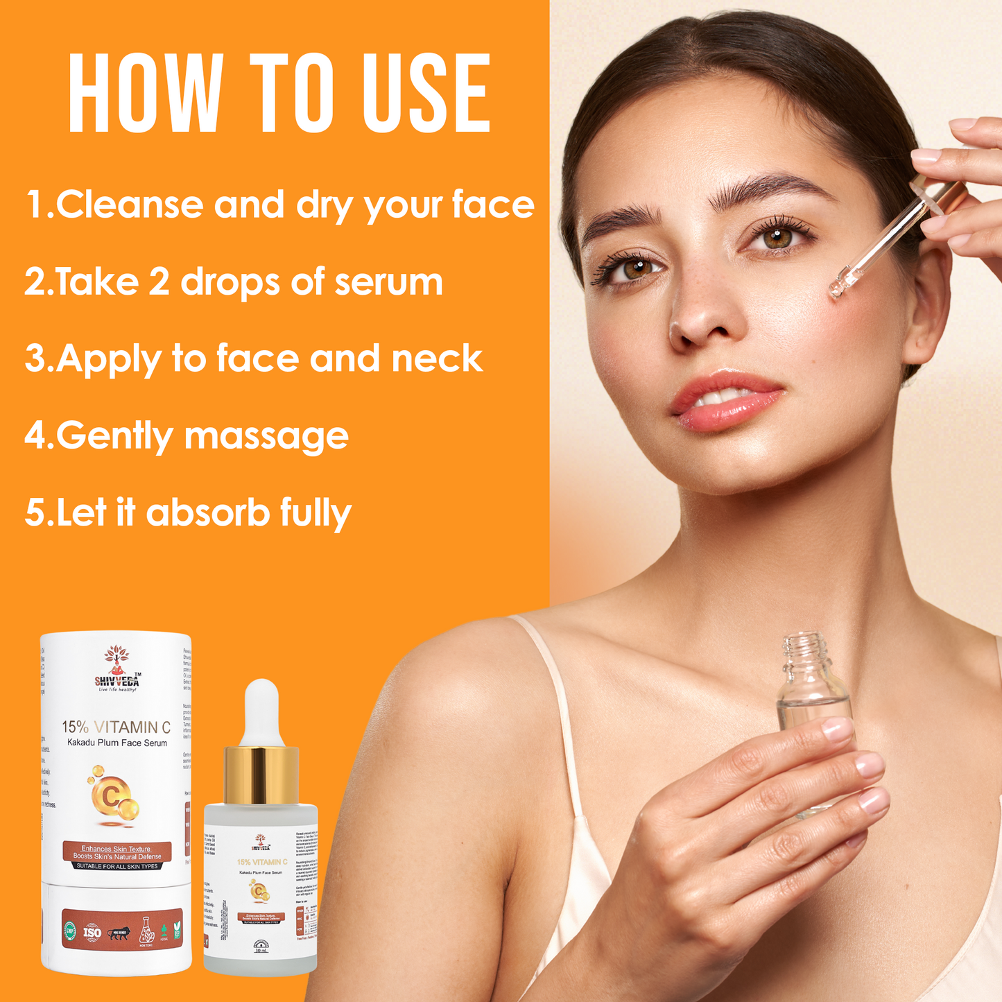 15% Vitamin C Face Serum with Kakadu Plum – Ayurvedic Skin Lightening in 21-Days